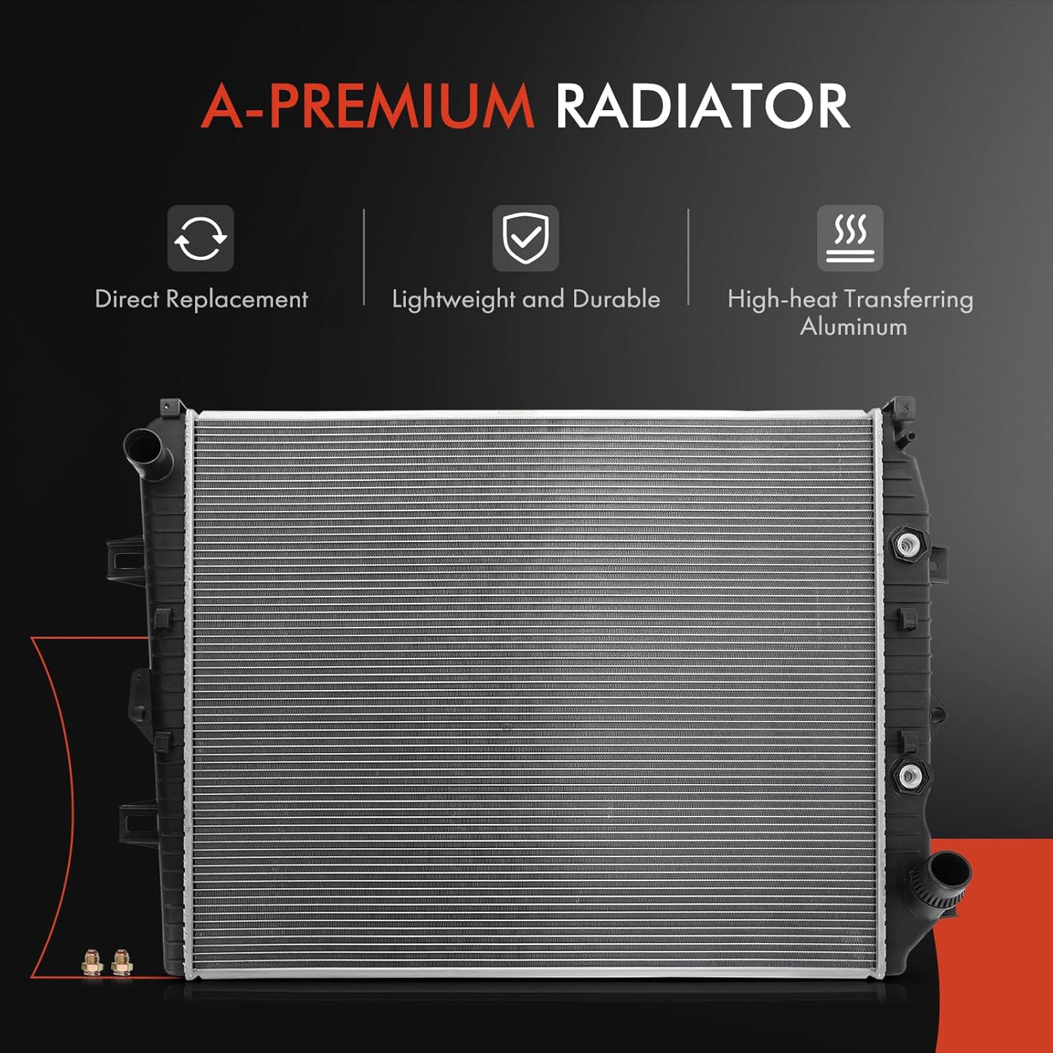 A-Premium Engine Coolant Radiator with Transmission Oil Cooler Compatible with Chevy Silverado 2500 HD, Silverado 3500 HD & GMC Sierra 2500 HD, Sierra 3500 HD, 2011-2016 V8 6.6L
