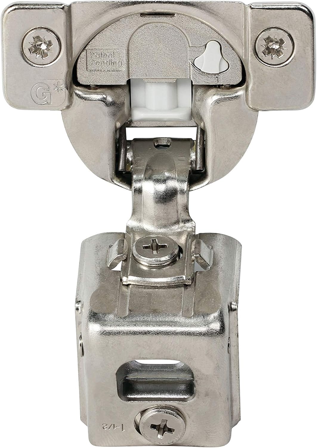 Rok Hardware 50 Pack TEC 864 108 Degree 1-1/2" Overlay 3 Level Soft Close Press-in Compact Cabinet Hinge 02839A-15 3-Way Adjustment 42mm Screw Hole Pattern