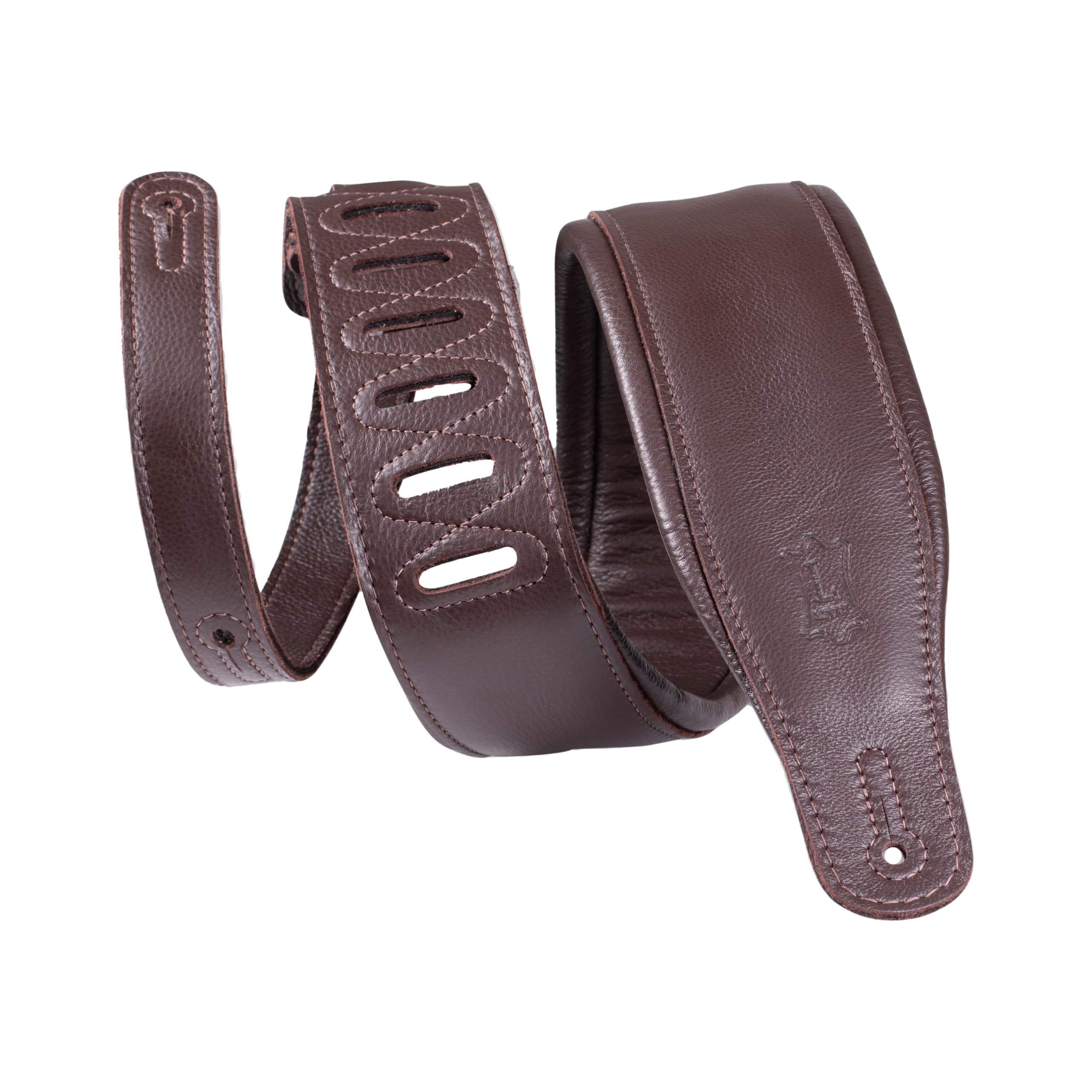 Levy's Leathers Sangle en cuir pour guitare Marron foncé Dos crème Largeur 8,3 cm