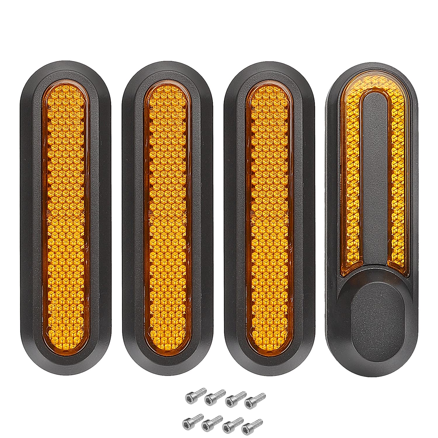 Juego de 4 cubiertas reflectantes para rueda de Xiaomi M365 / Pro / Pro 2 / Essential 1S Scooter, color amarillo
