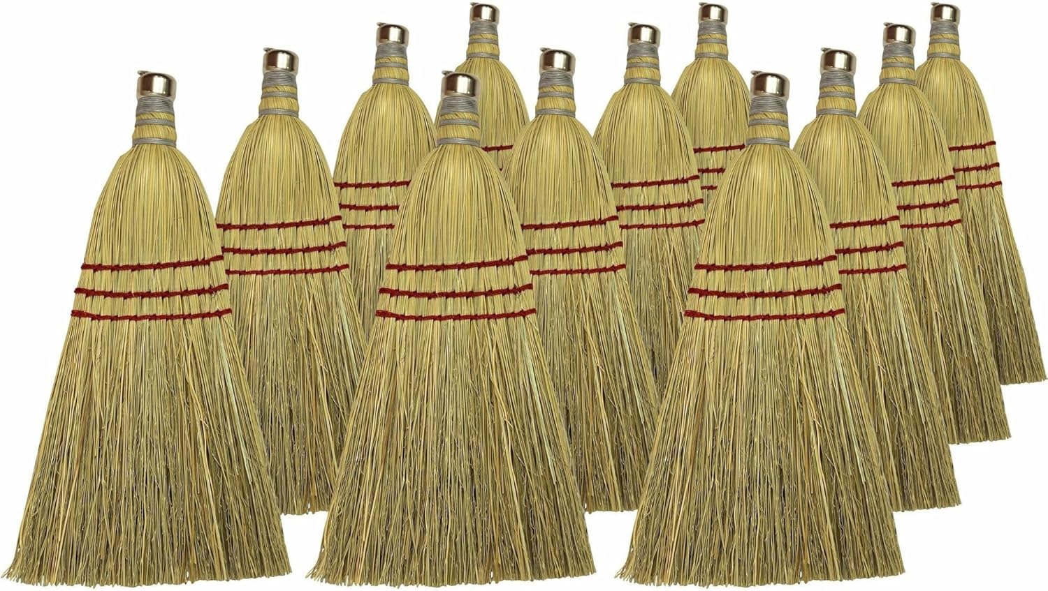 Genuine Joe Whisk Broom, Metal Hang Ring, Natural, 12 Count