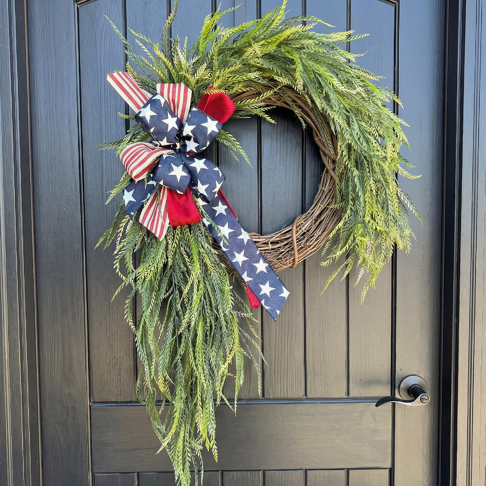 daifunli patriotic wreath for front door 16 inch red white blue wreaths 4th of july 250th anniversary american flag decorations for independence memorial day wall window home porch holiday decor
