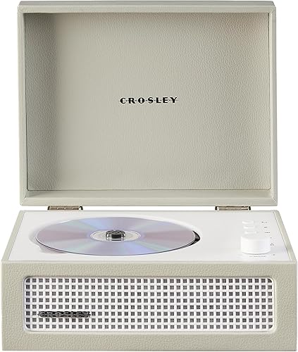 Miniatura 1 de Crosley CR3517A-DU Voyager - Reproductor de CD portátil retro con altavoces estéreo Bluetooth y radio FM, duna