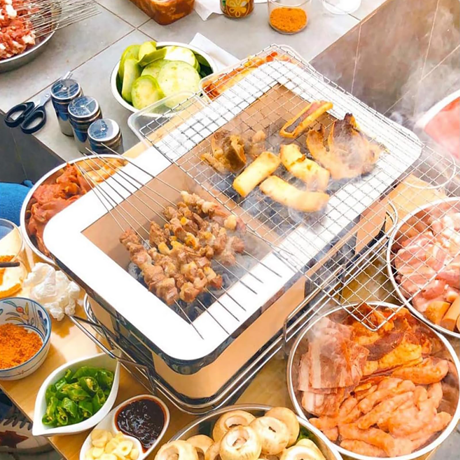 Gril à charbon japonais, barbecue yakitori de table