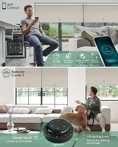 Miniatura 205 de Yoolax Persianas motorizadas con control remoto, persianas inteligentes opacas para ventanas, persianas enrollables motorizadas, persianas Tela