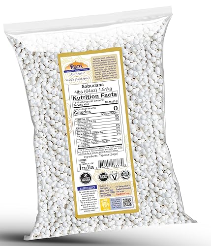 Miniatura 64 de Rani Sabudana (Tapioca / Sago) Perlas de 14 onzas (14.11 oz) ~ Naturales Veganas Sin colores Sin OMG Origen indio