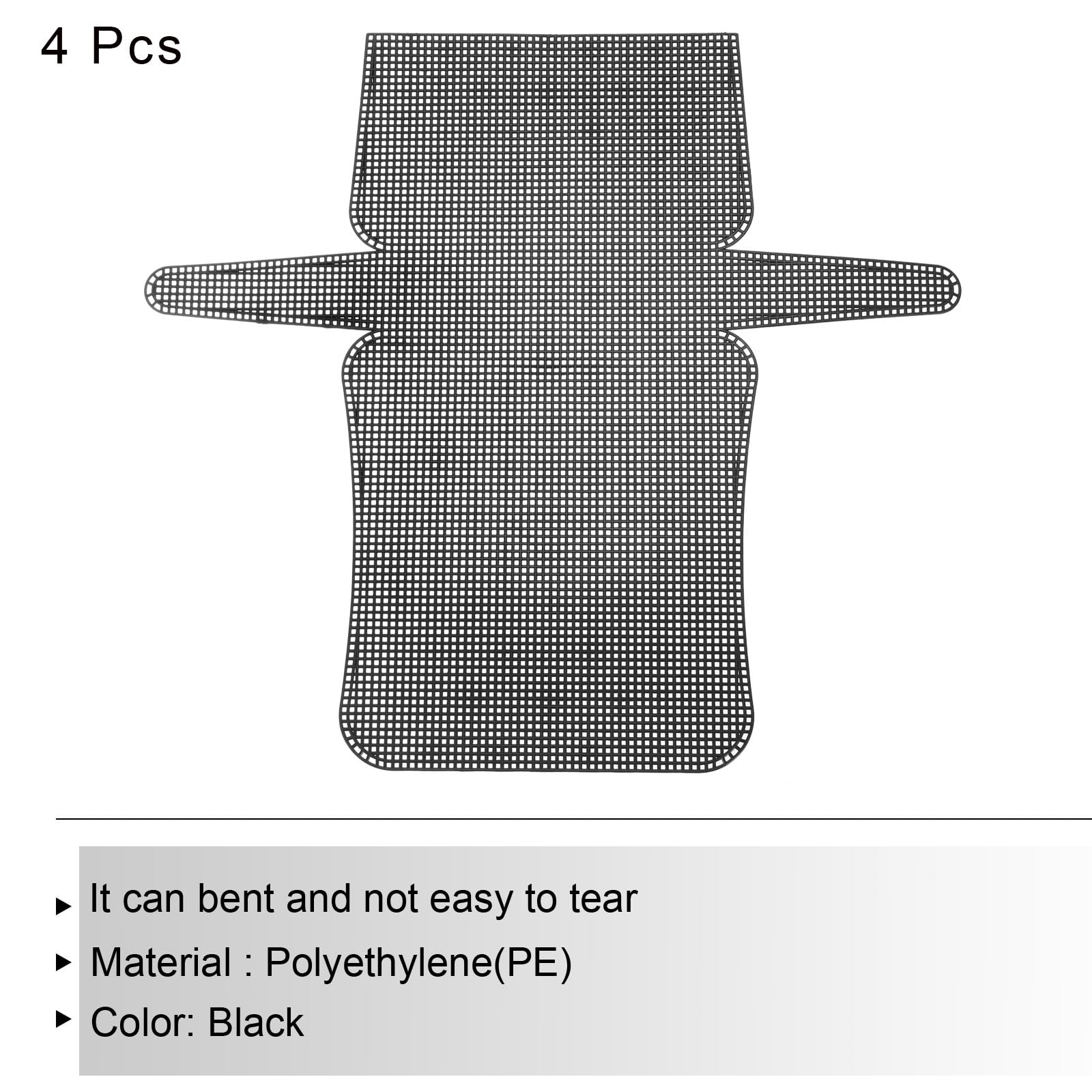 QUARKZMAN 4pz Foglio Tela in Rete Plastica 6 Conteggi 41,2cm/ 16,2"per Realizzare Borse Uncinetto Tracolla in Tela Vuota per Ricamo ad Ago Borsa Maglia Uncinetto, Nero