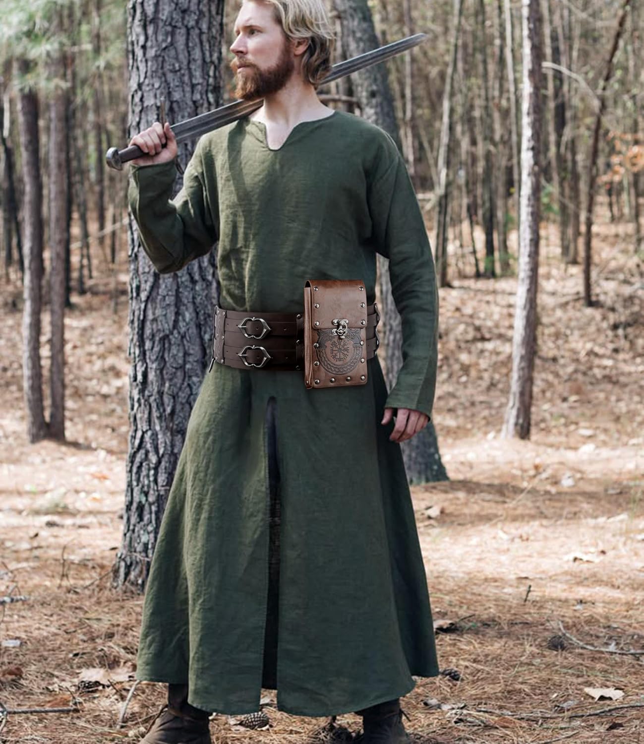 Men Medieval Renaissance Costume Adult Viking Cosplay Accessories for Halloween Renaissance Festival