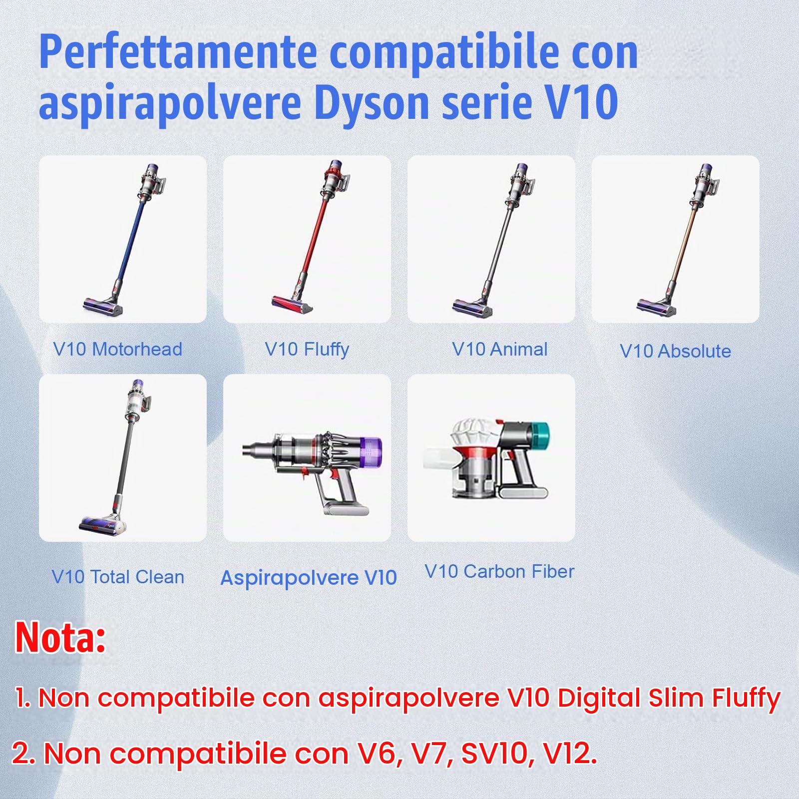 Rapthor V10, batteria sostitutiva per Dyson V10, 75,6 Wh 25,2 V SV12, compatibile con V10 Absolute, V10 Animal, V10 Total Clean, V10 Cyclone Series Aspirapolvere (non per V10 Digital Slim Fluffy)