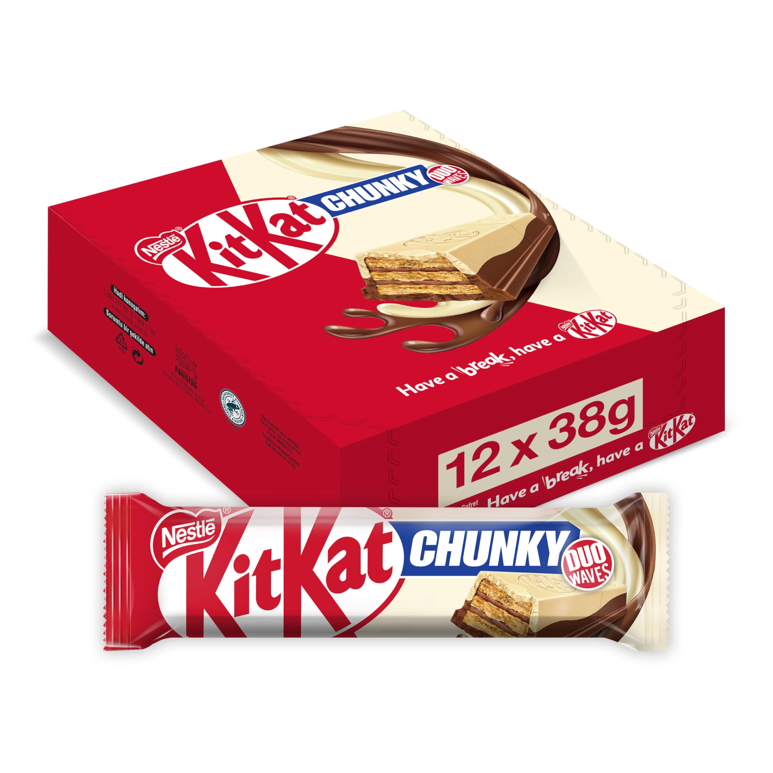 Nesquik Nestlé Kitkat Duo Bar, 38 g x 12 : Amazon.com.tr