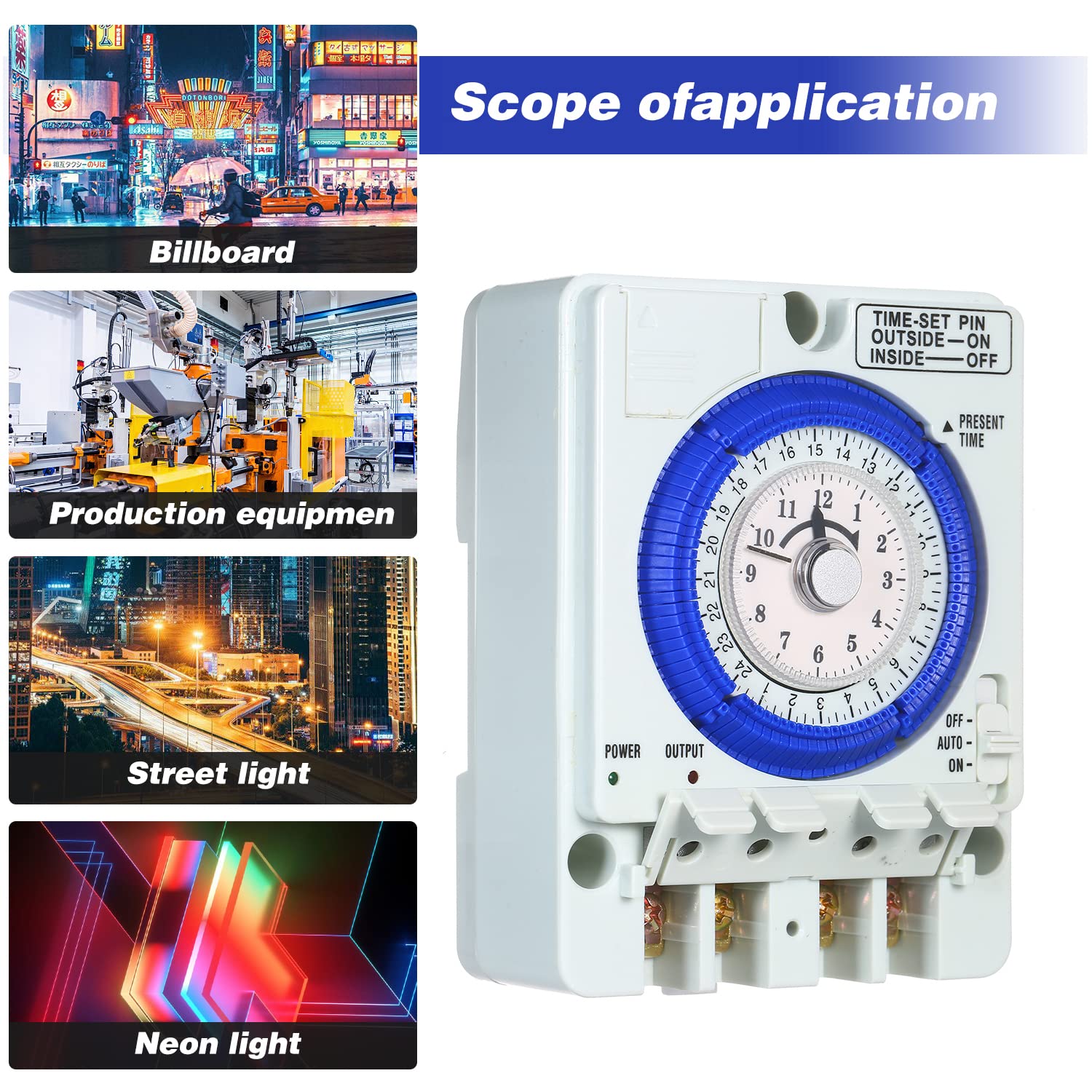 Amazon.co.jp: バッテリー付き 24 時間機械式タイマー 15 分間隔