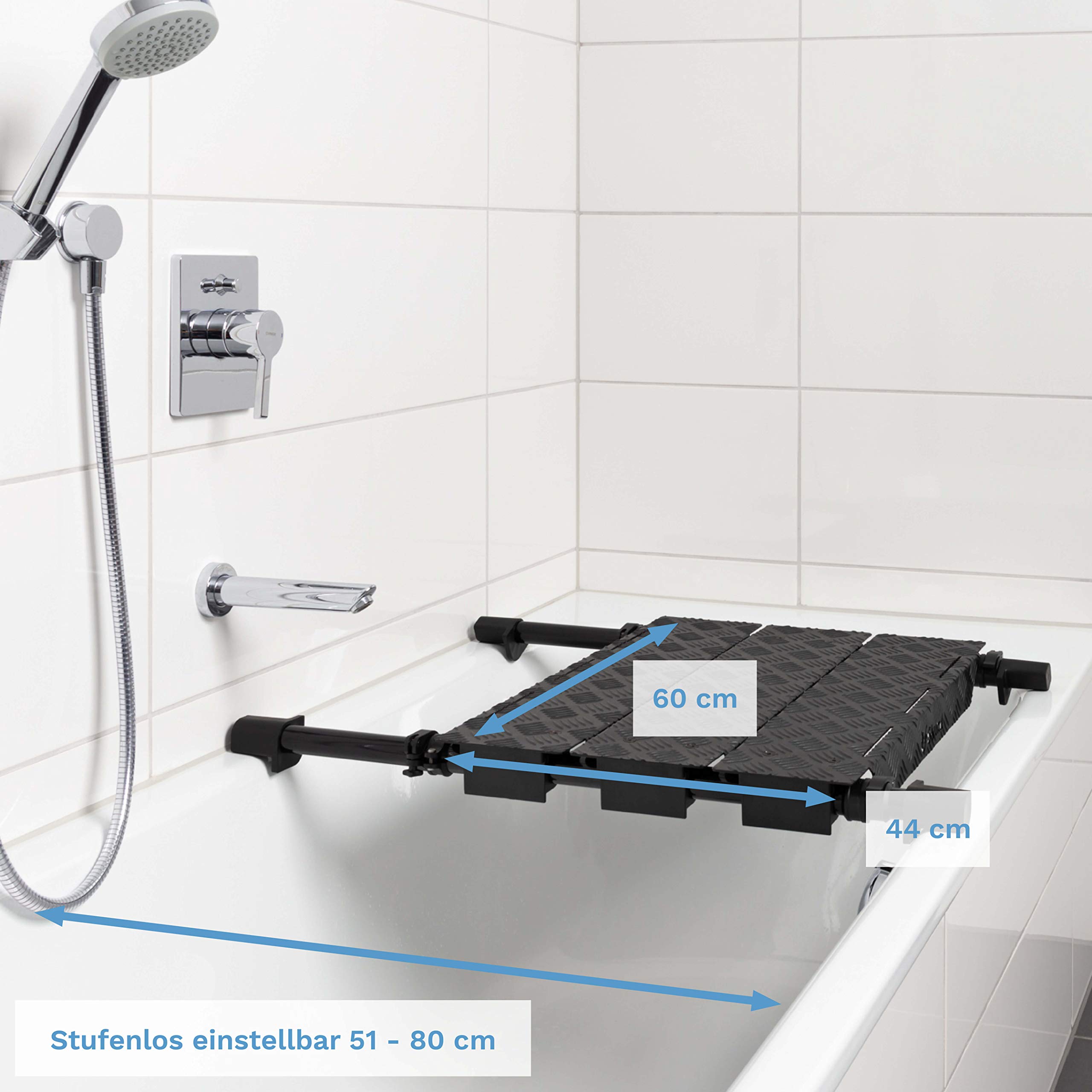 DogShower - Aus Aluminium - Hundedusche für Ihre Badewanne zur optimalen Pflege Ihres Hundes Hundehygiene - Hundepflege - platzsparend (M)