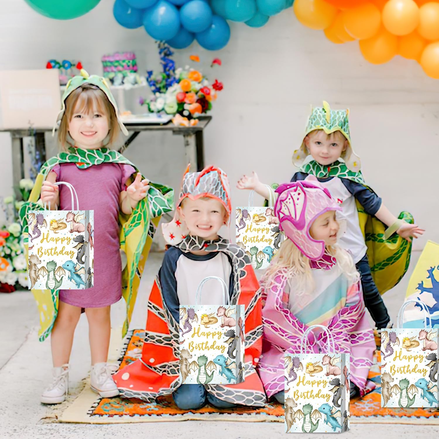 YanZonic Dragon Goodie Bags - 16Pcs Dragon Birthday Party Supplies for Baby Dragon Baby Shower - Dragon Party Favor Bags and Dragon Party Decorations, colour - Image 6