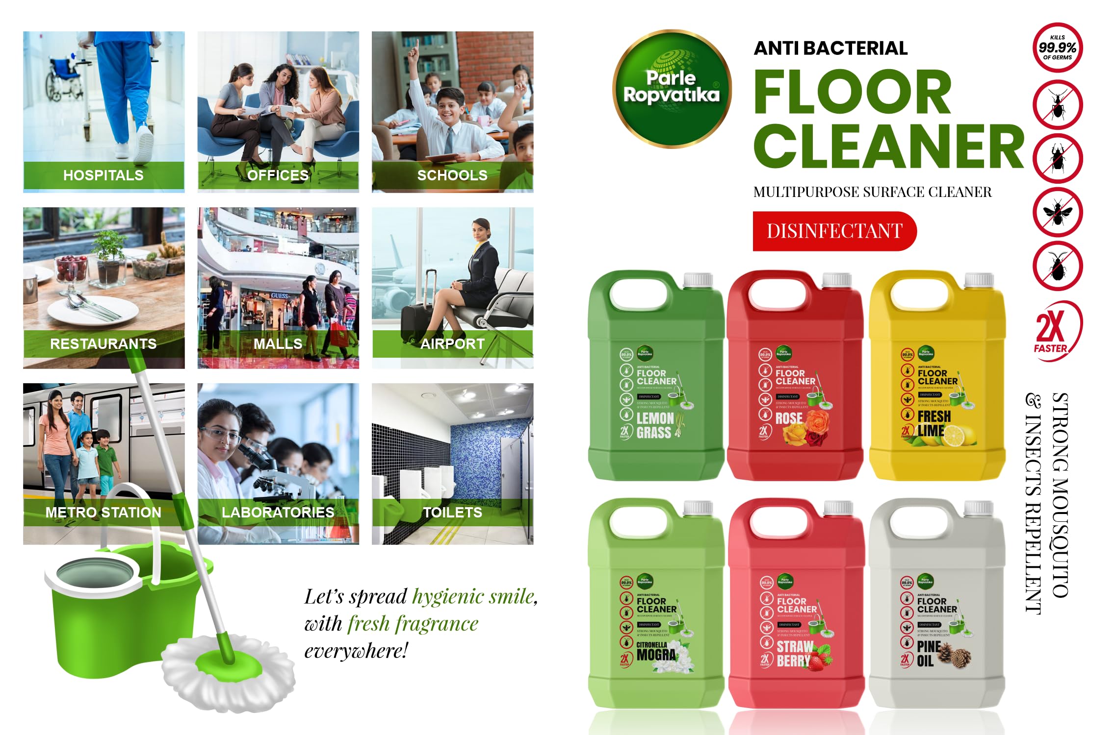 Parle Ropvatika Floor Cleaner 5 Liter Phenyle Liquid Long Lasting Fragrance | Removal Stains Clean Floors Ideal for Hospitals, Homes, Offices | Anti Bacterial Protection Cleaner (5L Pine Oil) 3