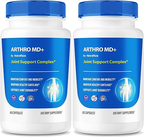 Paquete de 2 cápsulas Arthro MD+, soporte articular oficial de Arthro MD, fórmula totalmente natural para apoyar la flexibilidad y la movilidad,