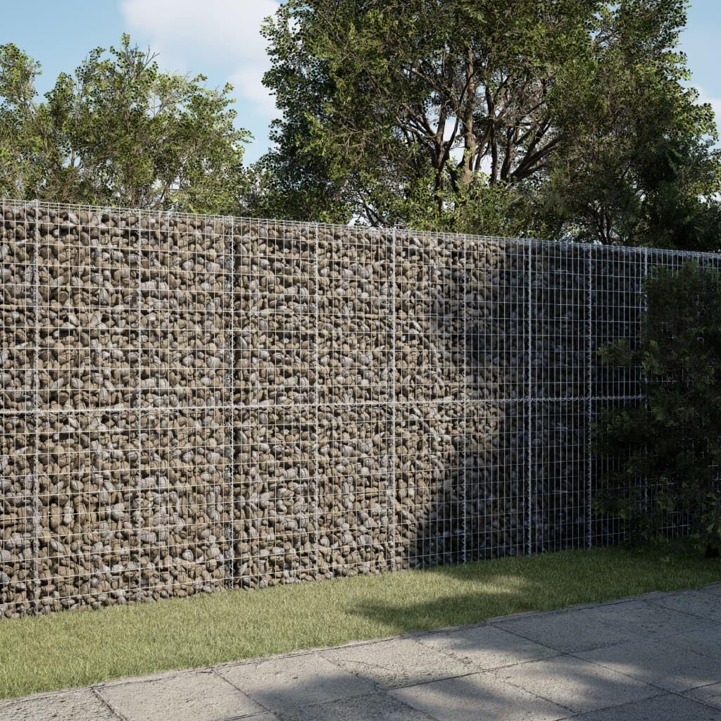 Gavión con tapa, 300 x 100 x 200 cm, cesta de piedra galvanizada | Cesta de alambre de metal resistente para jardín. Fácil montaje sin herramientas gracias a sus prácticas varillas en espiral.