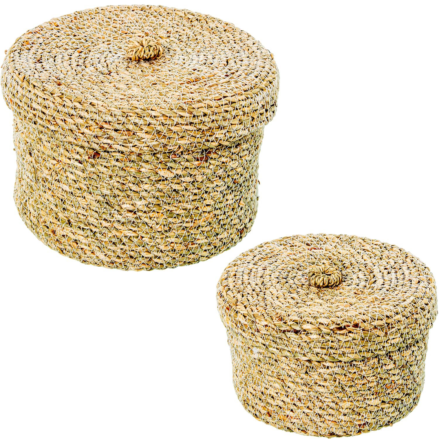 Paniers herbe de mar au tressage artisanal et finitions soignées
