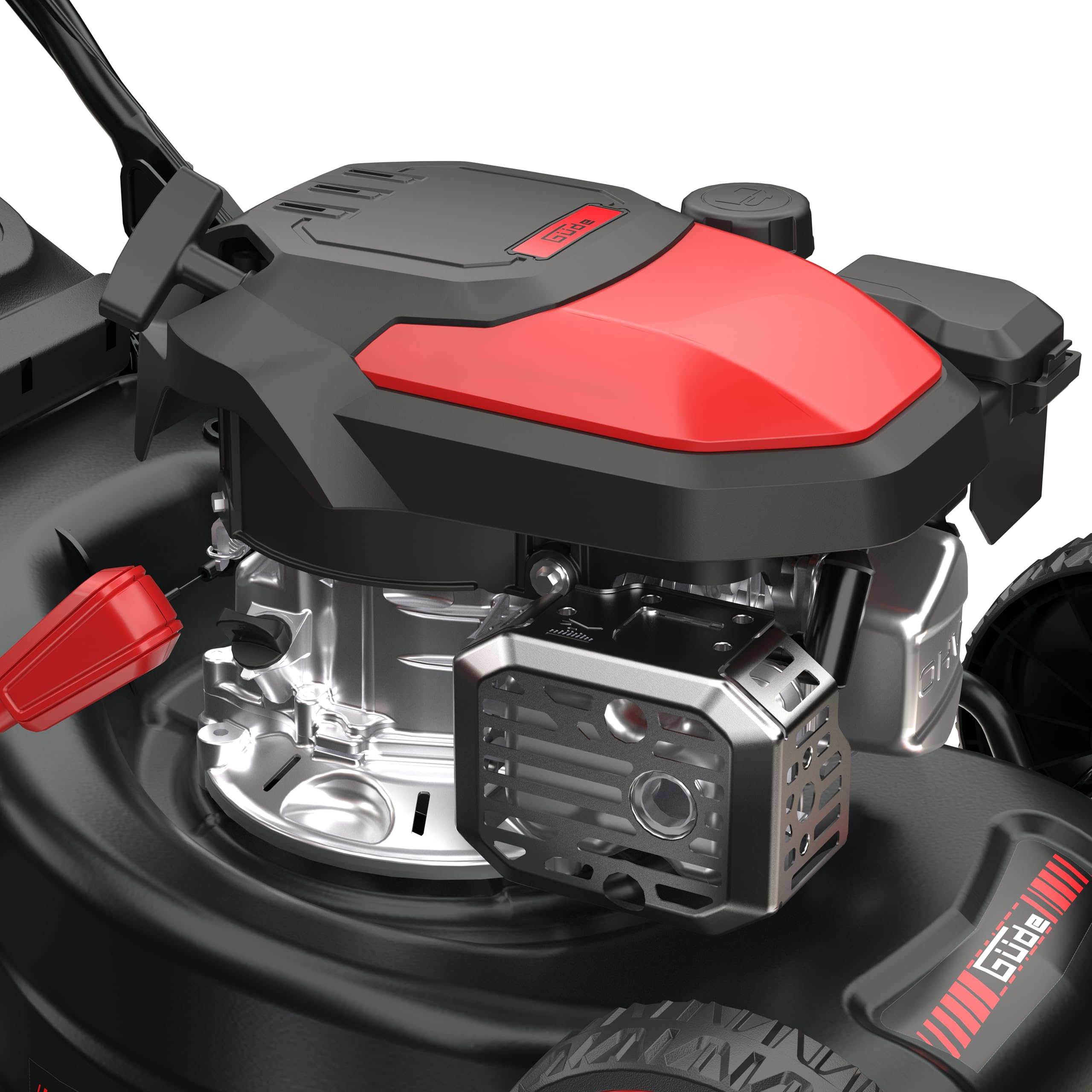 Güde EW 410-127 Eco Wheeler - Cortacésped de Gasolina, Motor de 4 Tiempos, cilindrada de 127 centímetros cúbicos, 2 kilovatios, 2,7 CV, Ancho de Corte de 41 centímetros, Ajuste de Altura de Corte de