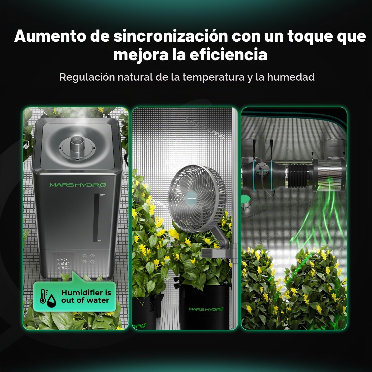 Mars Hydro iHub-Pro 10AC Power Strip Kit, 10 x All-in-One Growroom, control climático WiFi para luz, temperatura, humedad y VPD