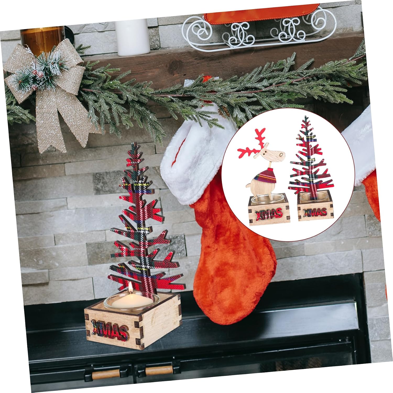 2pcs Creative Candleholder Nordic Style Xmas Decor Unique Candleholder Ornament for Home Decoration Elegant and Simple Design for Christmas Weddings and Parties Style
