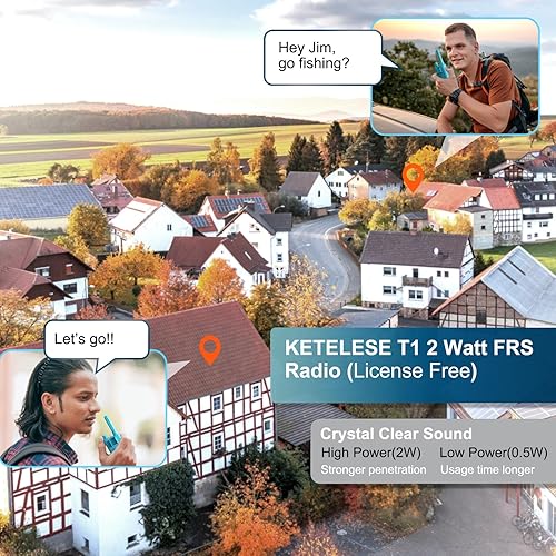 Miniatura 4 de KETELESE Walkie Talkies de largo alcance para adultos, radio de 22 canales de 2 vías, walkie-talkie FRS recargable por USB C con auricular, NOAA,