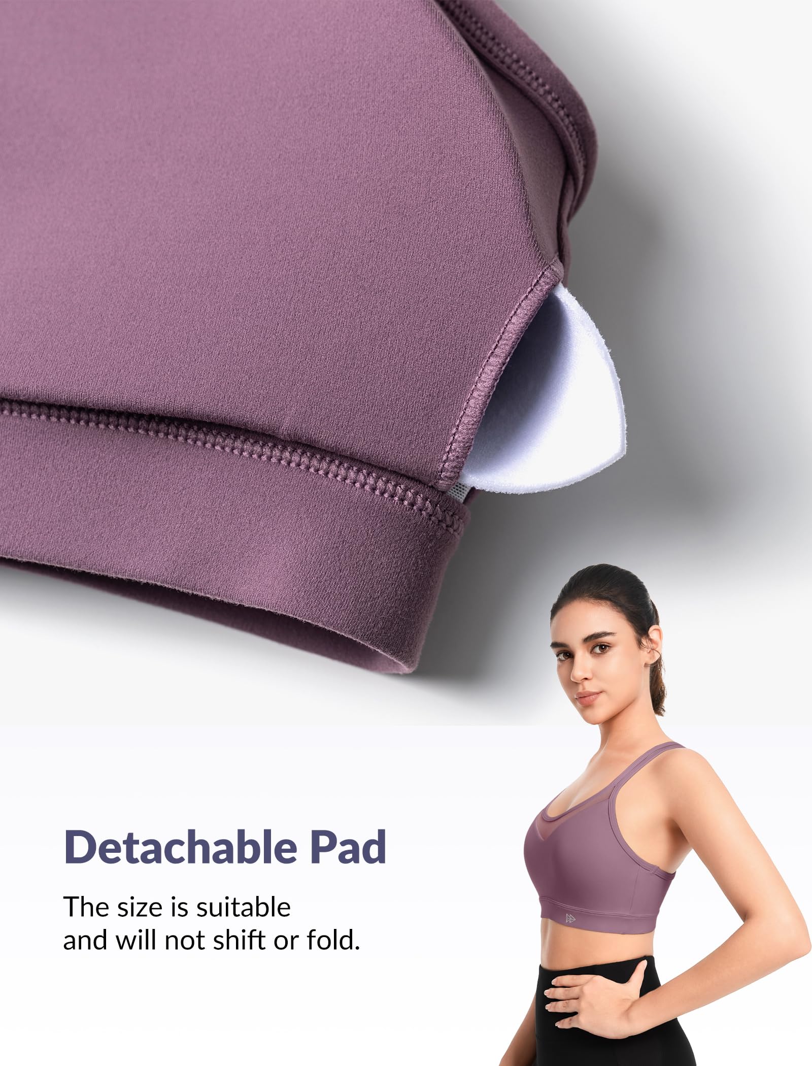 Yvette Soutien-gorge de sport léger série Cloud pour femme style épissure en maille