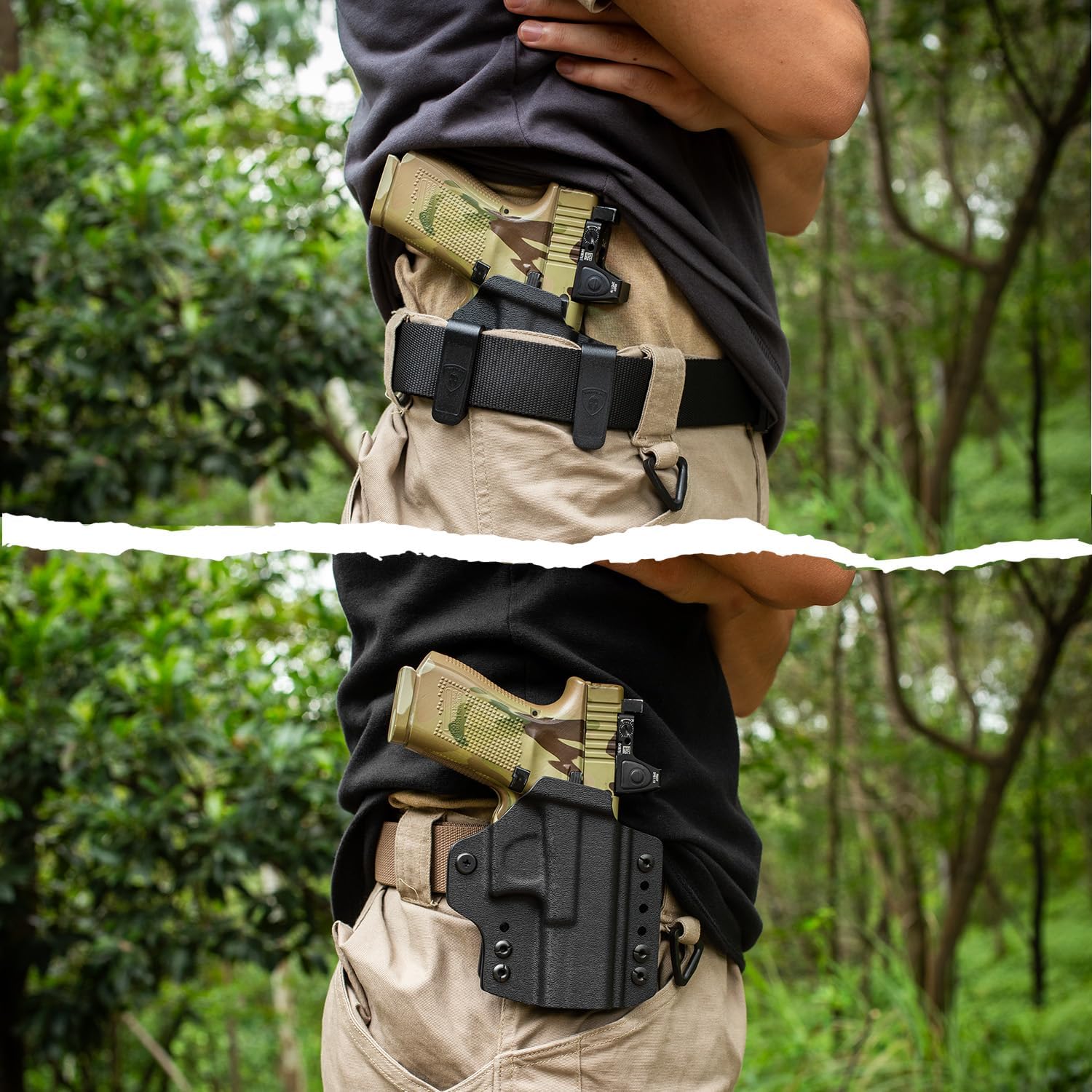 WARRIORLAND IWB & OWB Convertible Holster Optics Cut: Sig P365 /P365 X & XL, IWB OWB Combo Holster, 1.75 Belt Clip, Adjustable Ride Height, Right Hand