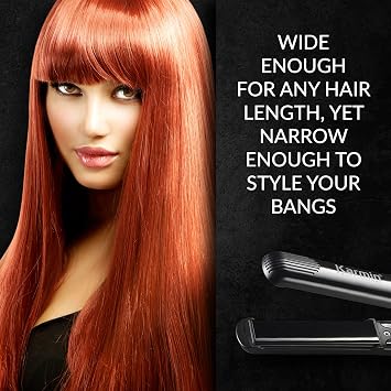 KARMIN G3 Salon Pro 1 Professional Tourmaline Ceramic Flat Iron Hair Straightener Ionic Hair Straightening Styling Iron, Straighten, Curl, Wave, Dual Voltage, Auto Shut Off, Carrying Case, Black