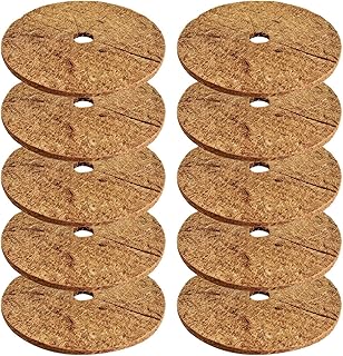 Legigo 10 Pcs 11.8" Coco Coir Fiber Tree Mulch Ring Protector Mat- Coco Liner Mulch Mat for Disc Plant Cover, Tree Plant R...