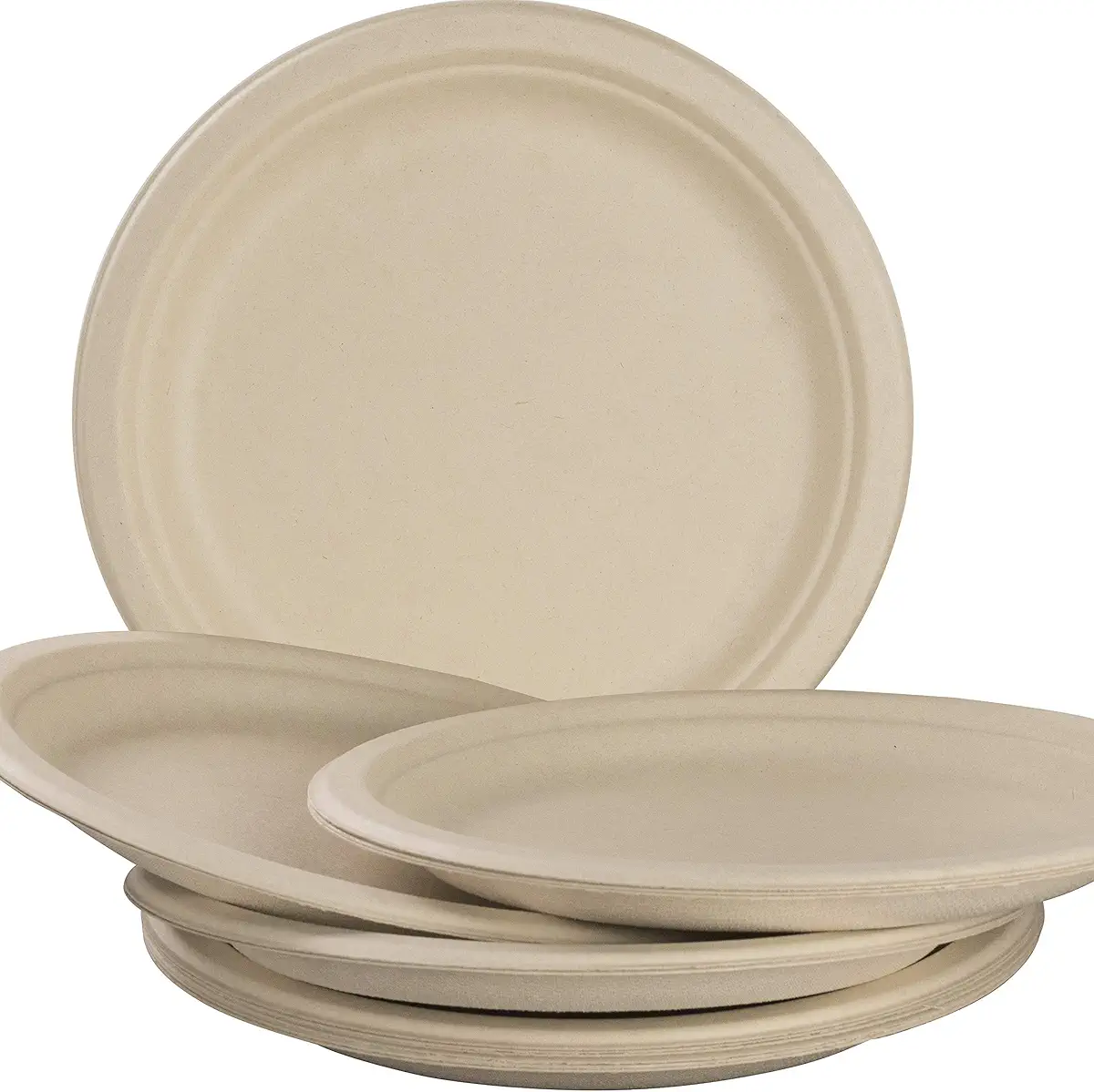 Biodegradable Plant-Based Tree-Free Disposable 9 Inch Plates 50 Pk. Sturdy Gluten Free Wheatstraw Fiber is Certified Compostable, Eco-Friendly, Microwavable and Safe for Hot and Cold Foods.