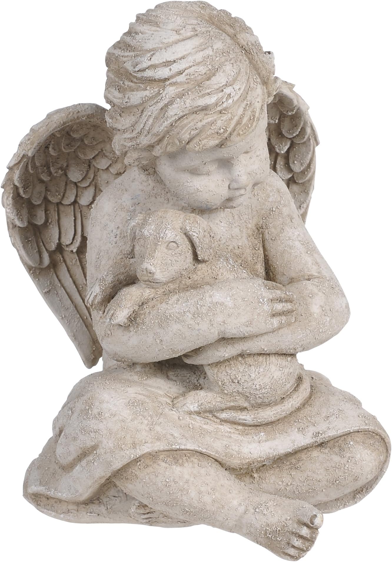 Grasslands Road Cherub with Dog, 7-Inch, Gift Boxed