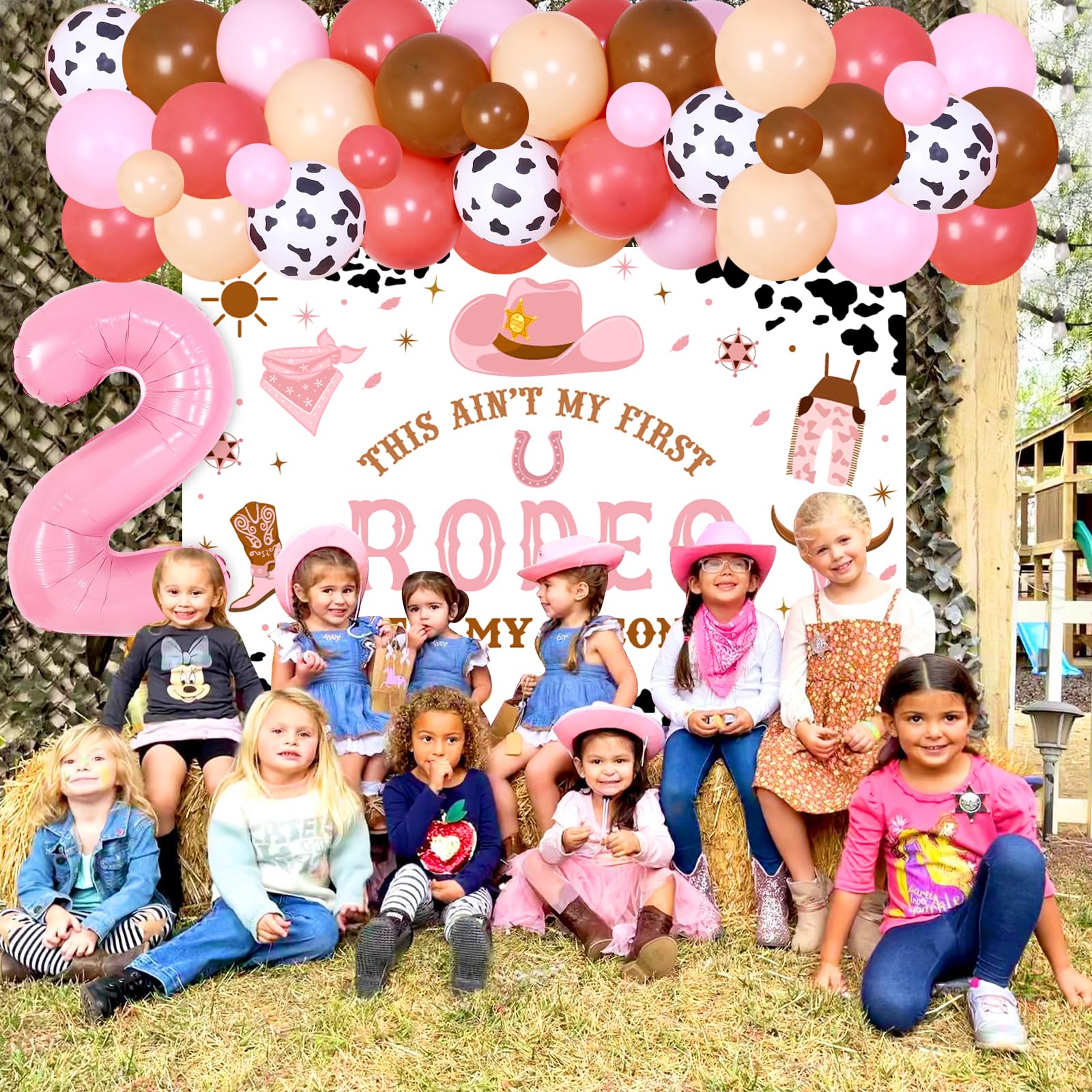 Sursurprise Western 2nd Birthday Decorations - This Ain't My First Rodeo Banner & Garland, Cowboy Theme - View #13