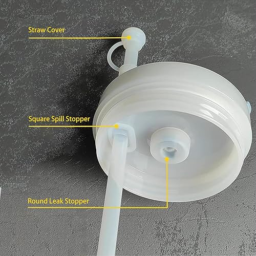 Miniatura 4 de Kleeblatt 6 tapones de silicona a prueba de derrames, compatibles con Stanley Cup 2.0 de 30 y 40 onzas, los accesorios contienen tapa transparente