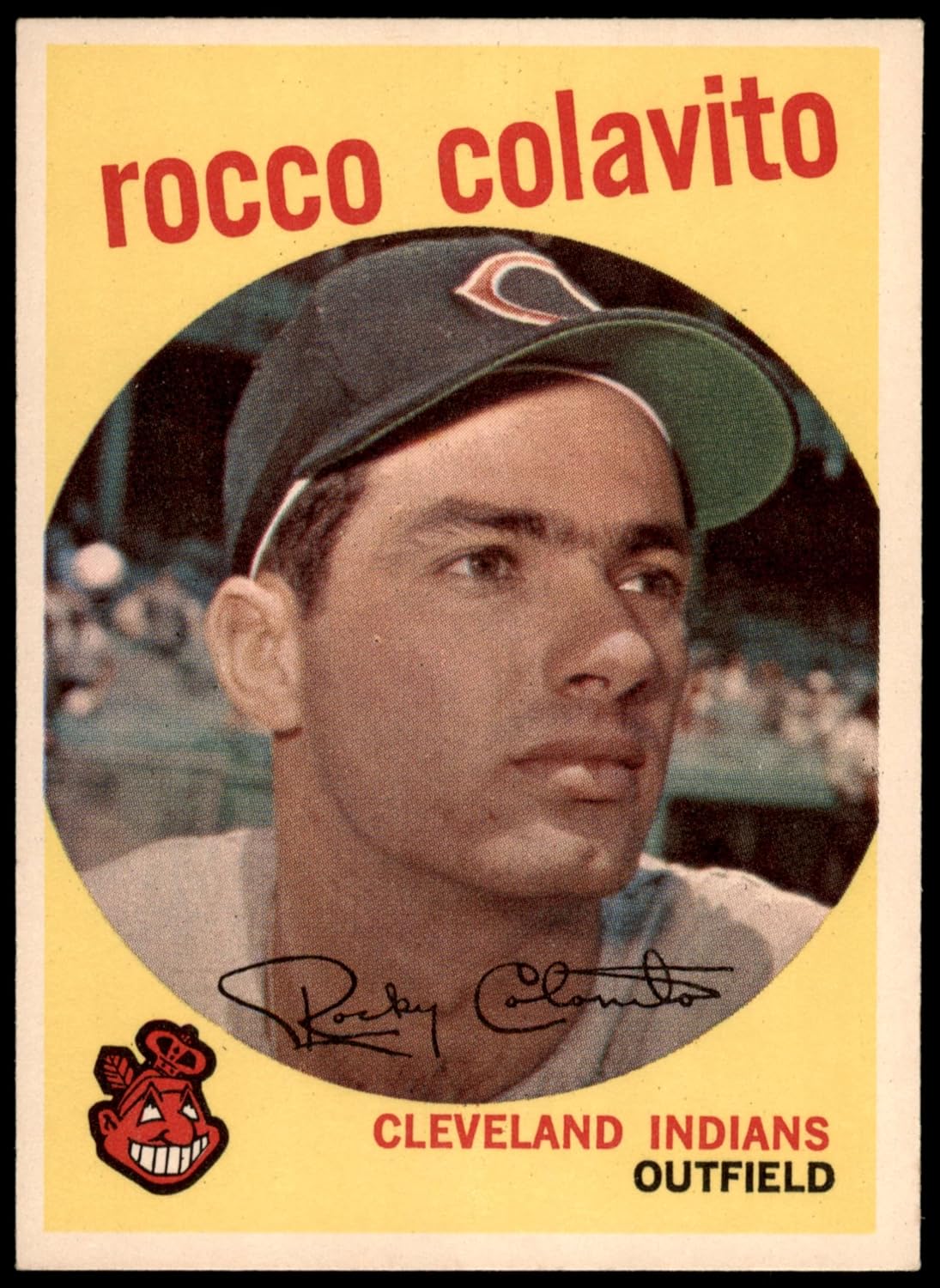 1959 Topps #420 Rocky Colavito Cleveland Indians (Baseball Card) NM Indians