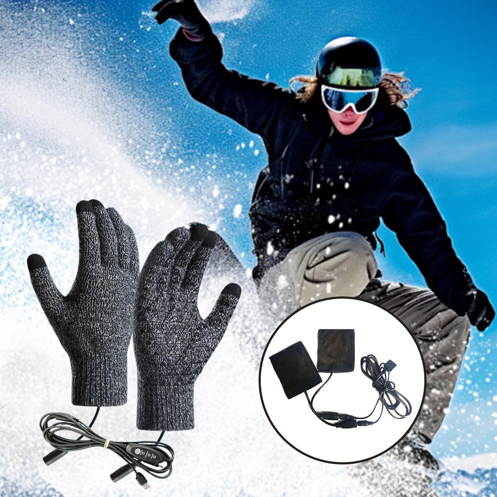 Guantes de correr, guantes ligeros antideslizantes para pantalla táctil, guantes térmicos de invierno con 3 modos de resistencia al viento, ropa cálida para ciclismo, esquí, senderismo, snowboard