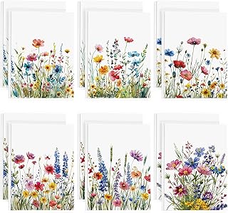 Sinmoe 12 Pcs Wild Flower Photo Album 4x6 Hold 36 Photos Small Photo Album Insert with Bohemia Floral Cover Mini Photobook Picture Book for Family Friends Baby Graduation Anniversaries Vacation