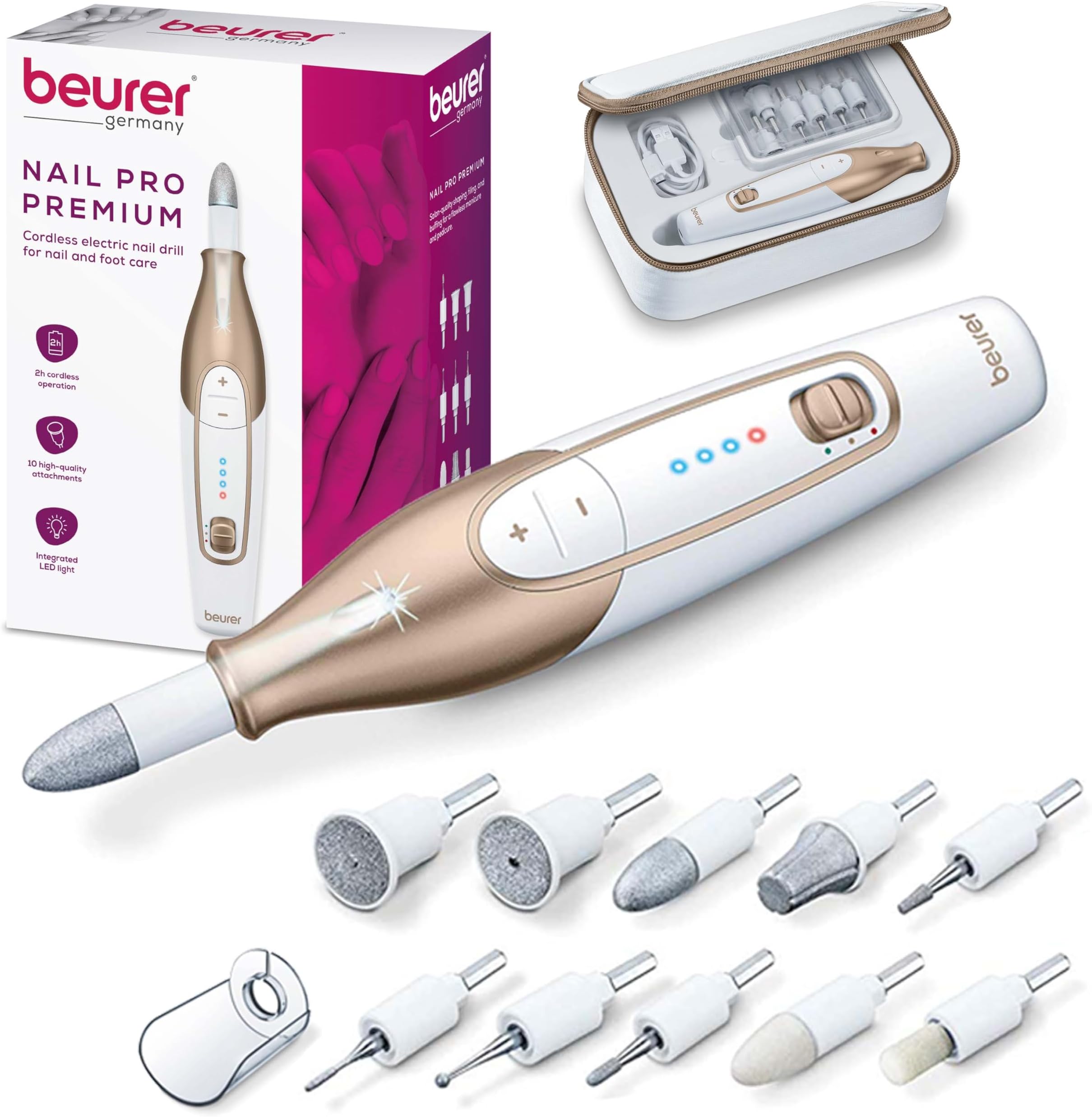 Amazon.com : Beurer MP84BLK Nail Pro Deluxe - 14-Piece Professional ...