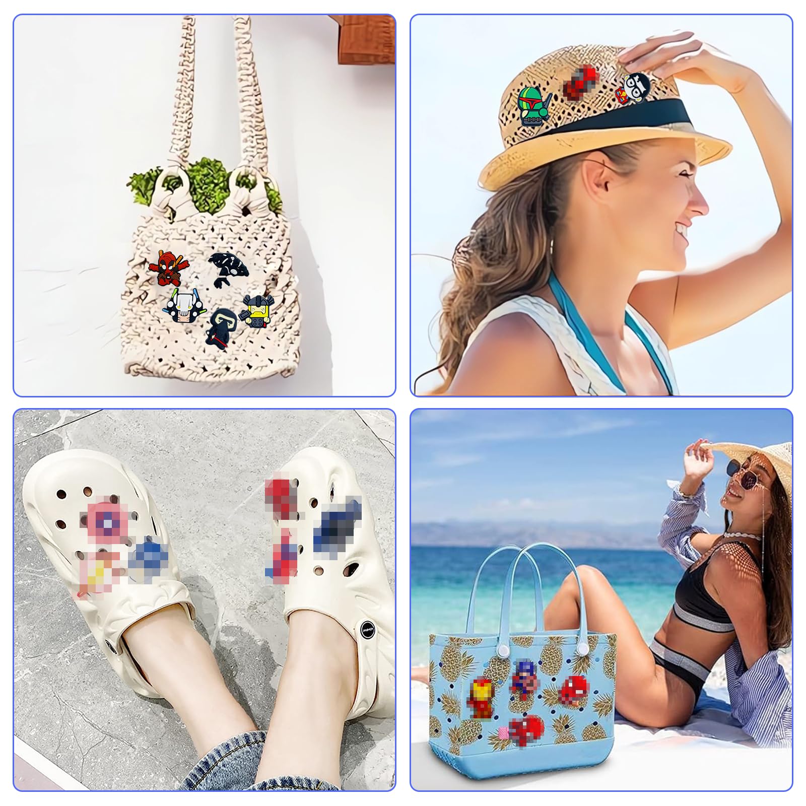 DabbOo 31 Piezas Adornos para Zapatos Kawaii Decorativo DIY Clog Pulseras Bolsos