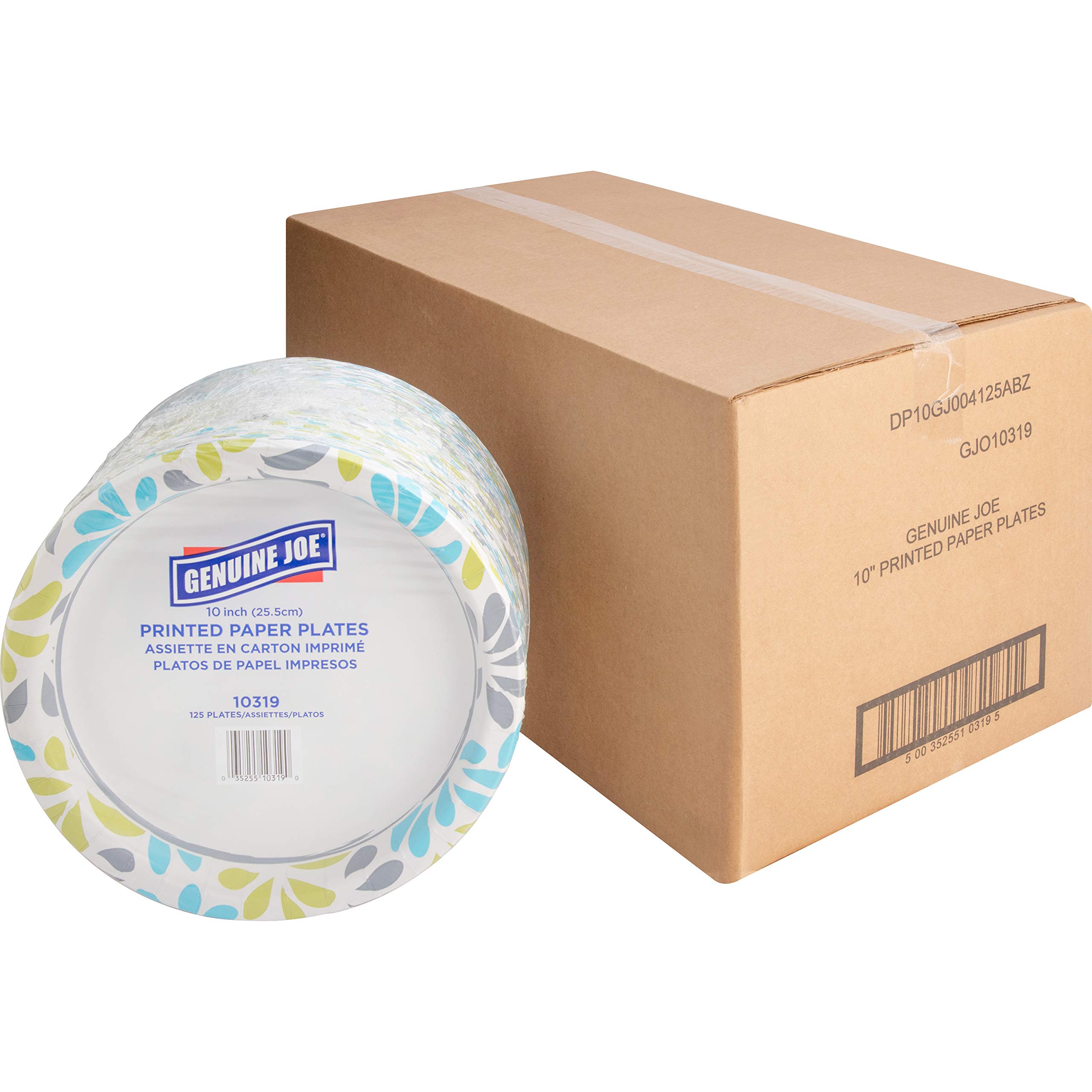 Genuine Joe Printed Paper Plates, 10" (Pack of 500)