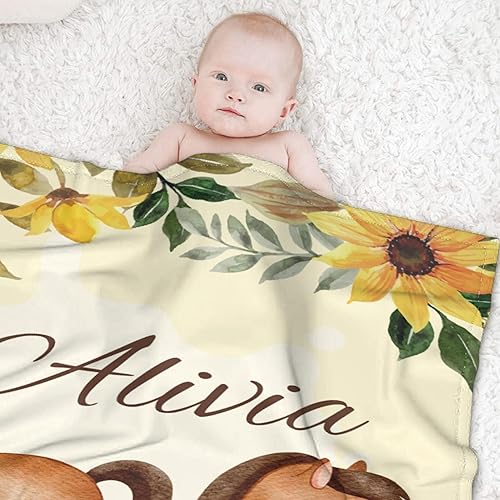 Miniatura 239 de Butterfly Custom Baby Blanket with Name Personalized Baby Blanket for Girl Boy Birthday Chirstmas Gift Customized Baby Receiving Blanket for Newborn