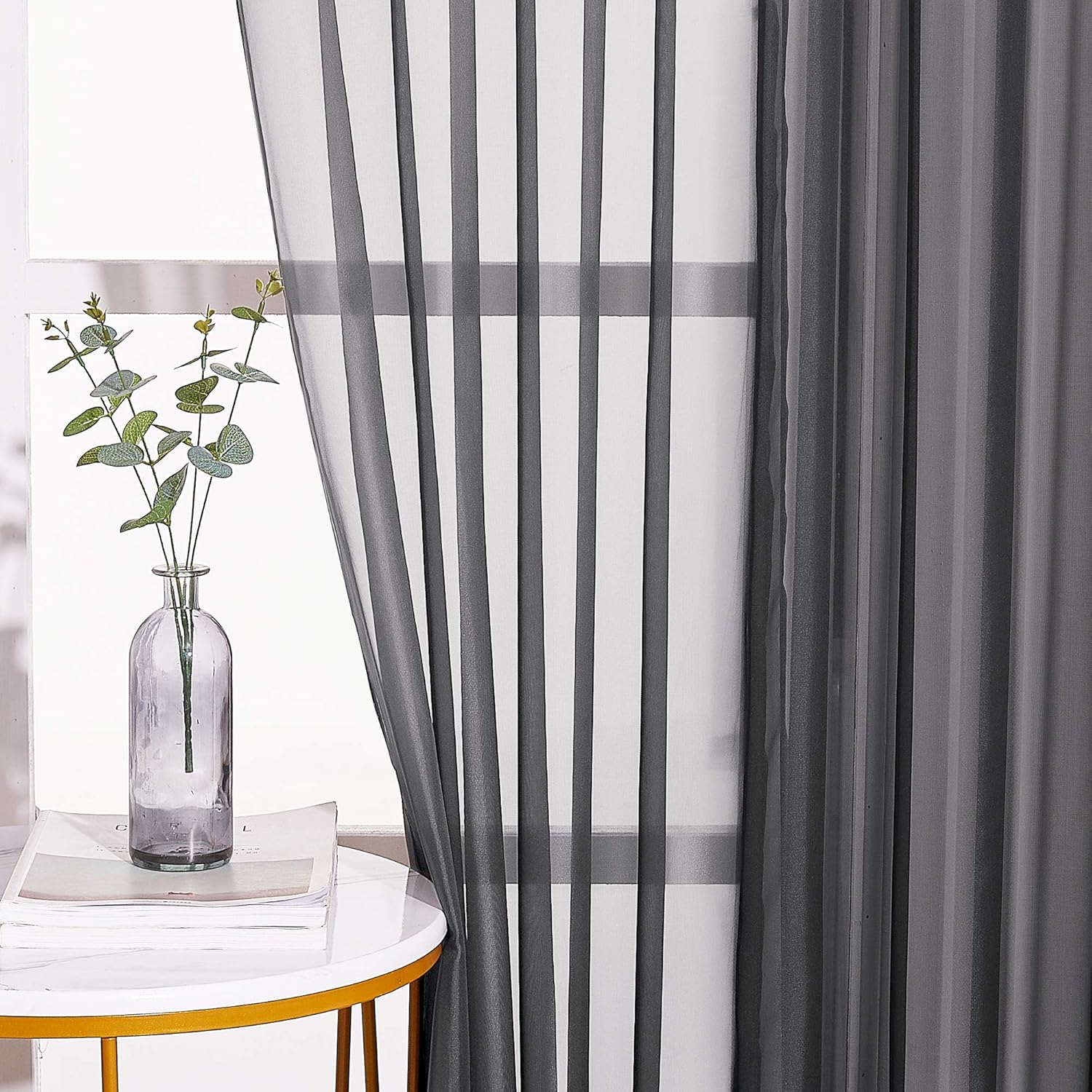 Fiudx Liquidación De Ofertas Flash Cortinas De Gasa De Colores Para