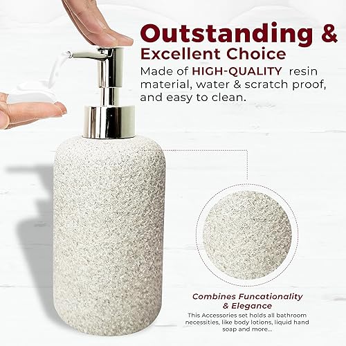 Miniatura 2 de Juego de accesorios de baño  Juego de accesorios de decoración de baño de resina de 5 piezas completo con soporte para cepillo de dientes,