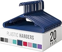 Vista 13 de Perchas de plástico para ropa, paquete de 20 unidades, ganchos de plástico color aguamarina, son perfectas para colgar abrigos y ahorrar espacio