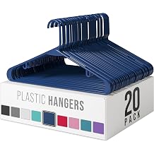Plastic Hangers 20 Pack Navy - Clothes Hangers - Makes The Perfect Coat Hanger and General Space Saving Hangers for Closet and New Apartment Essentials - Percheros Ganchos para Colgar Ropa Hangars