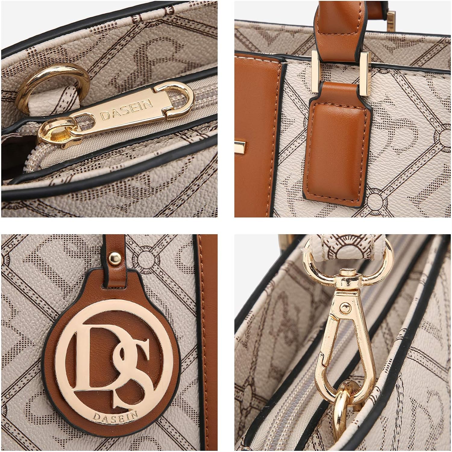 Miniatura 3 de DASEIN - Bolsa de mano para mujer, bolsa tipo bandolera, asa superior, bolsa plana para trabajar