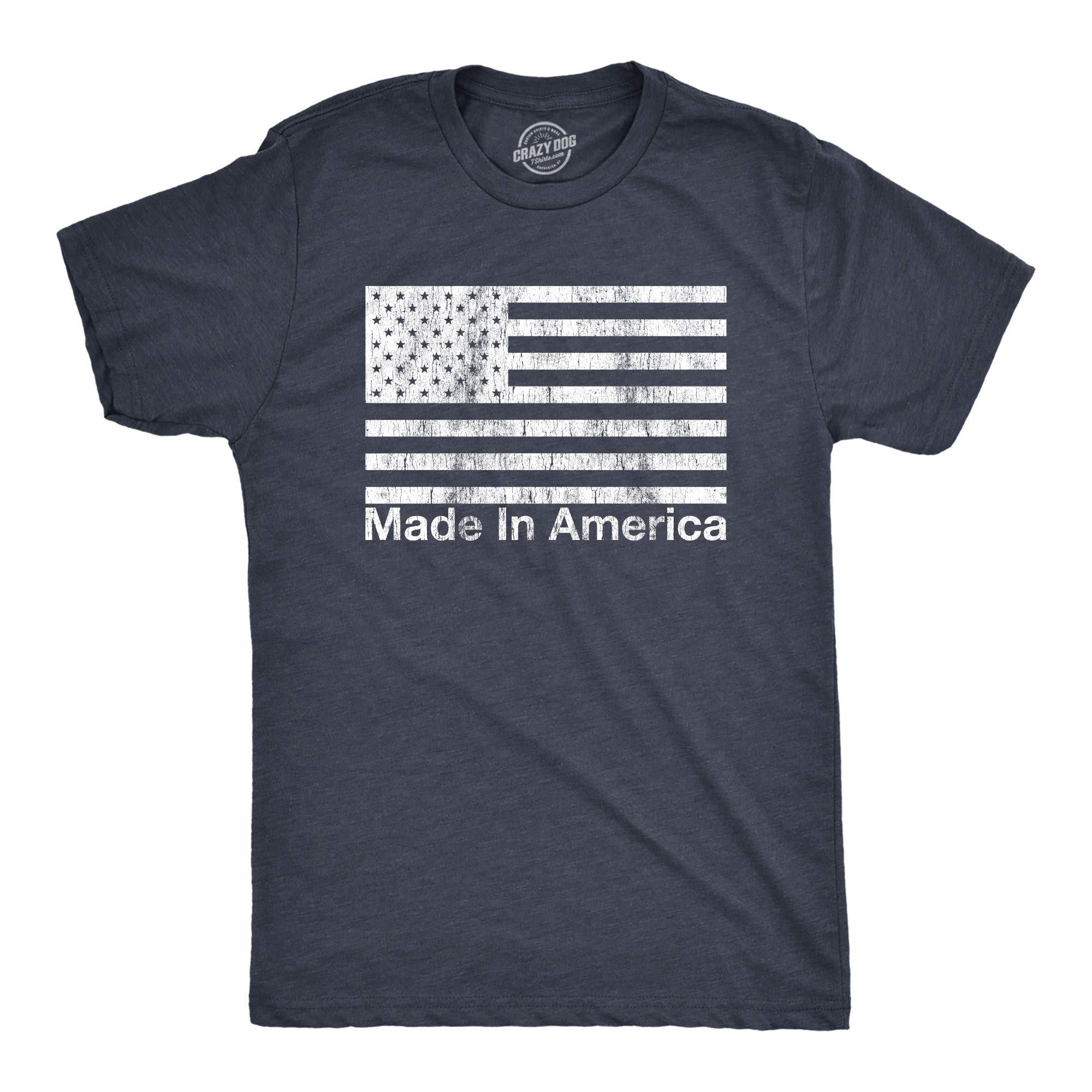 Mens Made in America Tshirt Funny Patriot Flag US Pride Party Graphic Tee