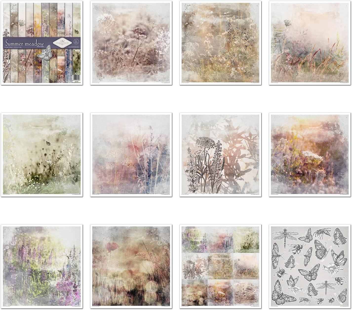 ITD Collection - Scrapbooking Package 12 x 12 inches, Scrapbooking Paper, Decorative Paper, decoupage, Card Making, Paper Size - 310 x 320 mm (SLS-034)