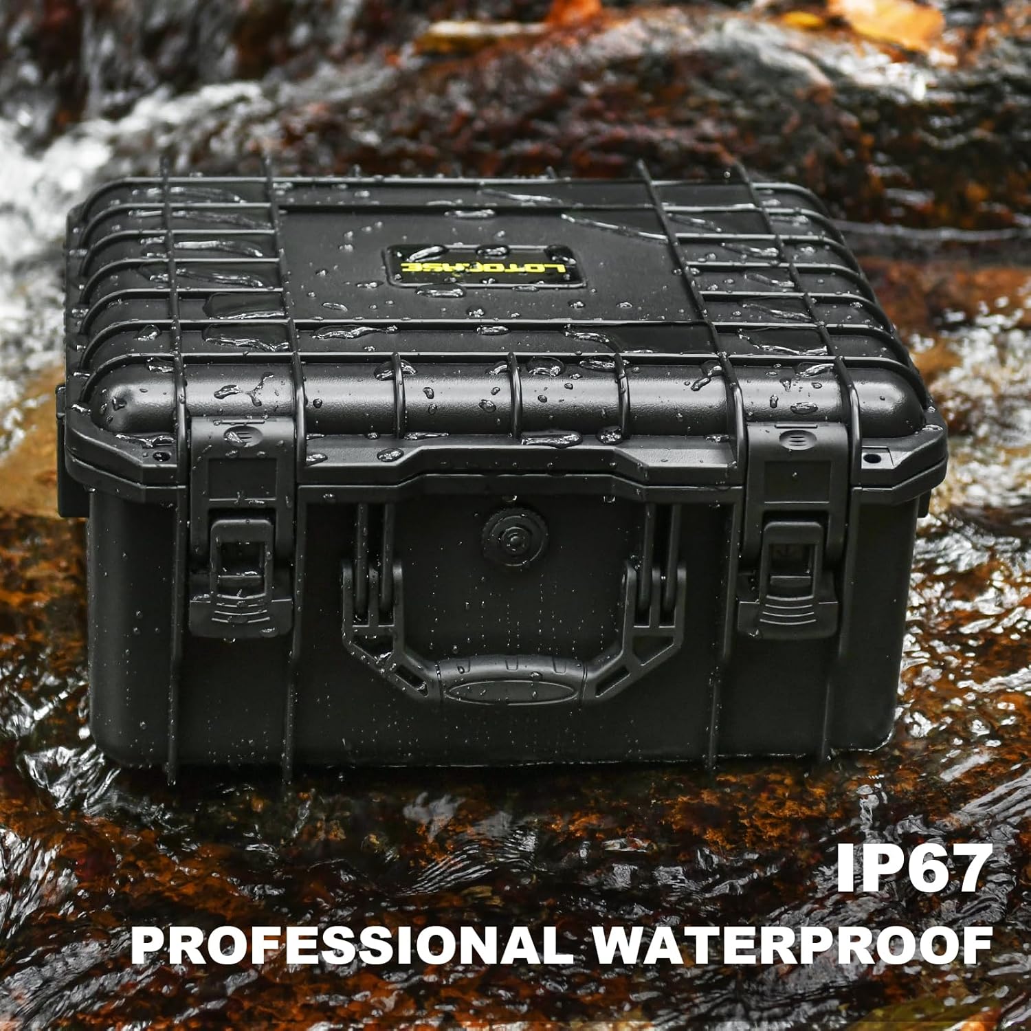 Air Compressor Waterproof Hard Case Compatible with Milwaukee M18 Inflator 2848-20, Air Pump Carrying Bag for Milwaukee Tools, Storage Holder for Battery Pack 18V 3.0 to 12.0 Ah - Black (Only Case)