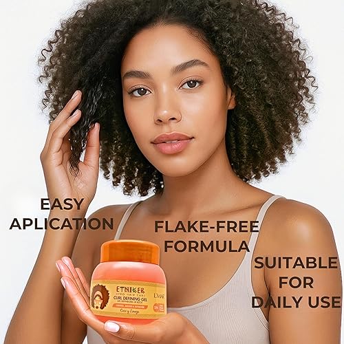 Miniatura 2 de Gel definidor de rizos para cabello rizado, fórmula natural sin escamas, gel para el cabello de fijación fuerte, 10.5 onzas