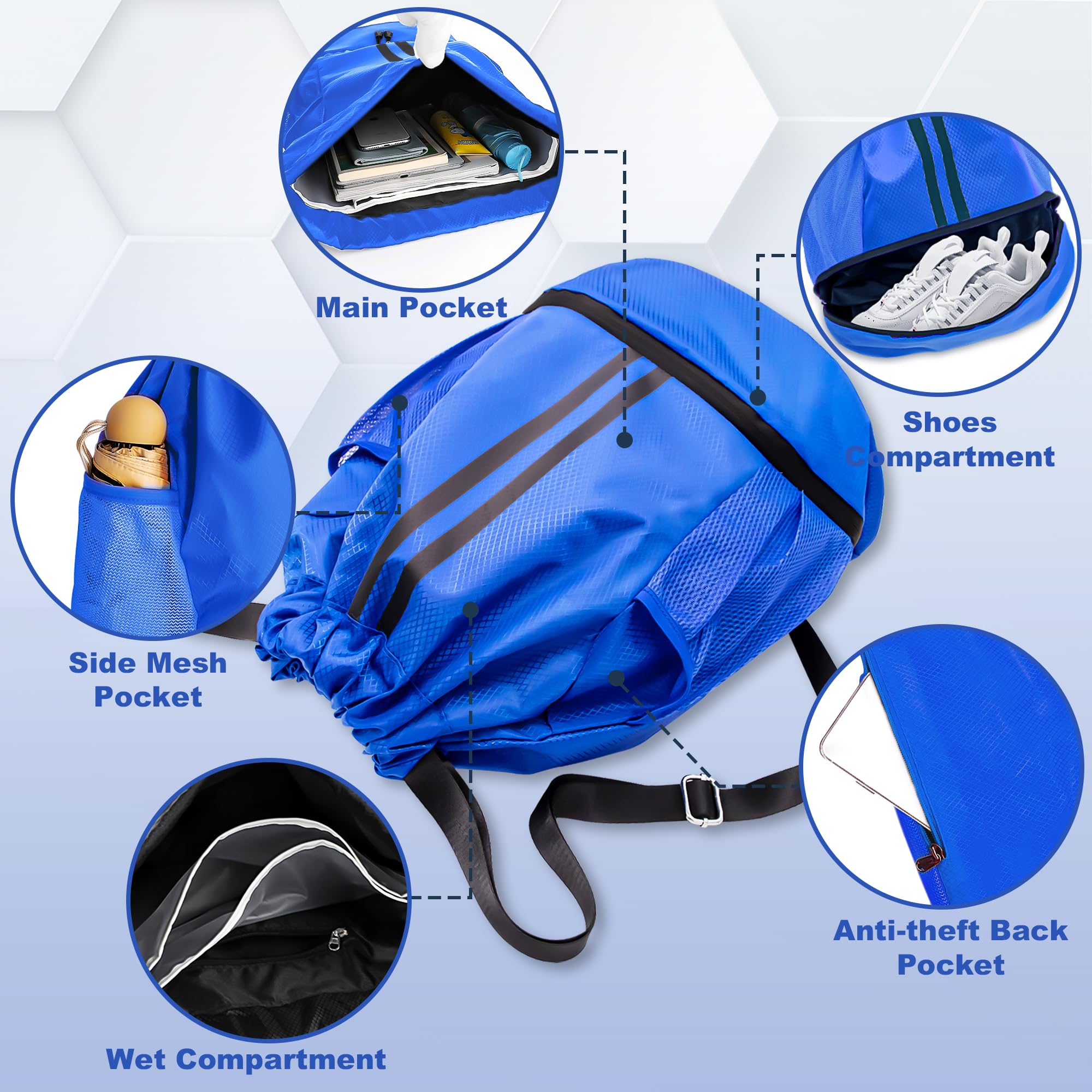 Hoseay Sac à Dos Cordon Femme 11 Pièces Sacs De Sport